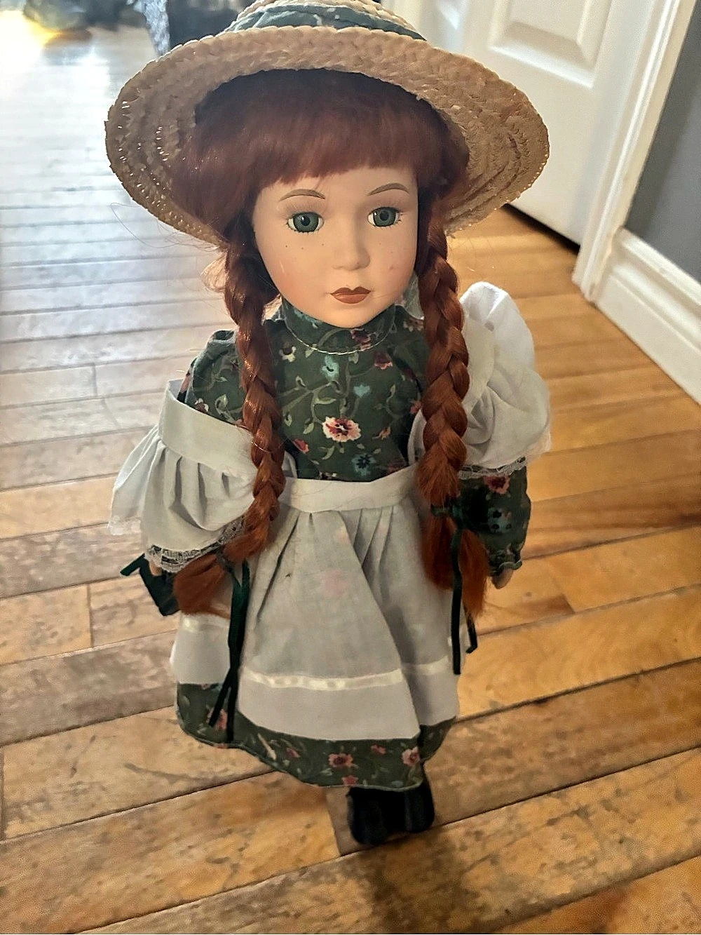 Anne of Green Gables Porcelain-Style Floral Doll in Green & White